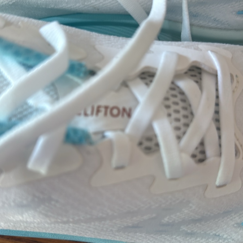 Hoka Women's White and Aqua Athletic Shoes - Picture 4 of 7